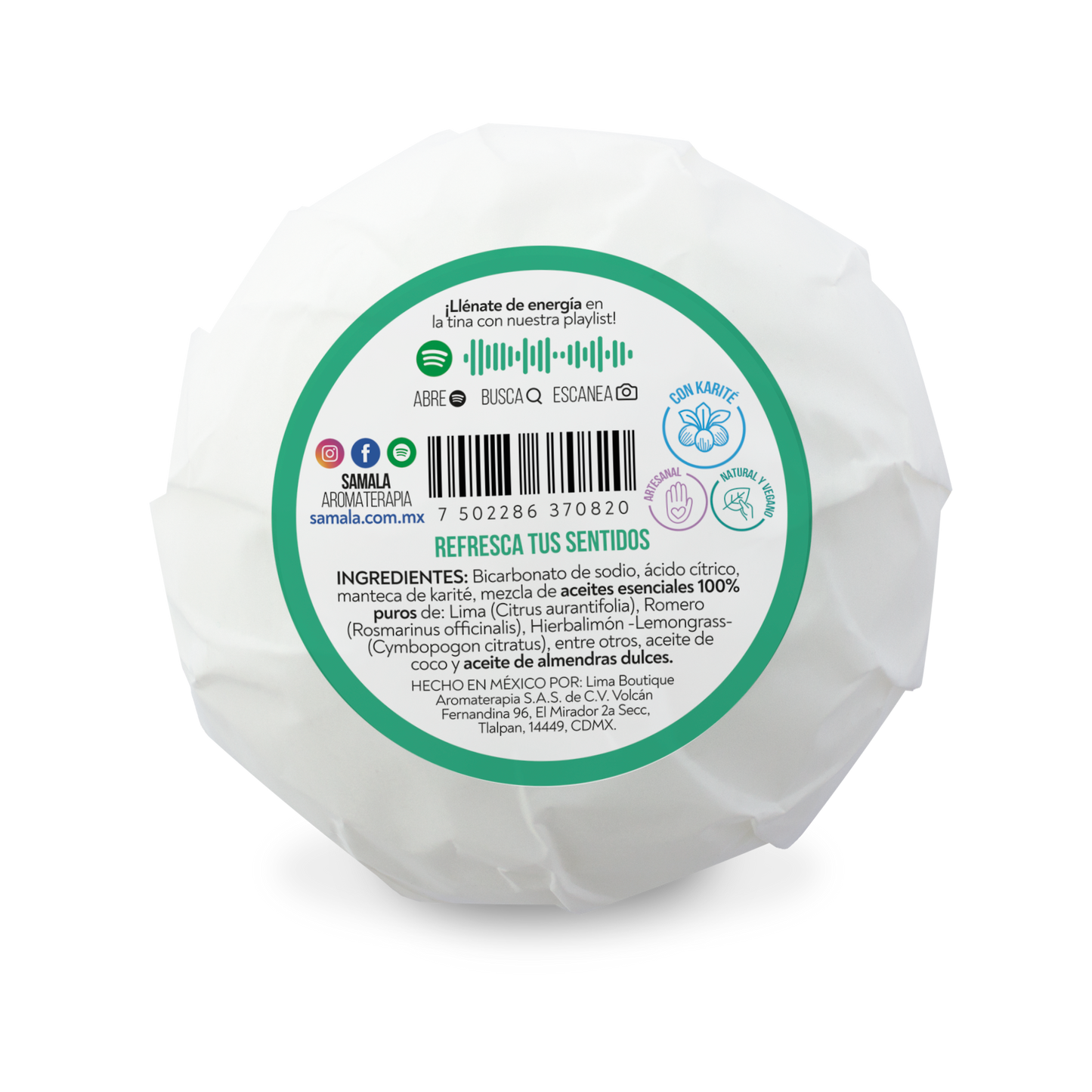 Bomba Efervescente de Baño Samala 120 g