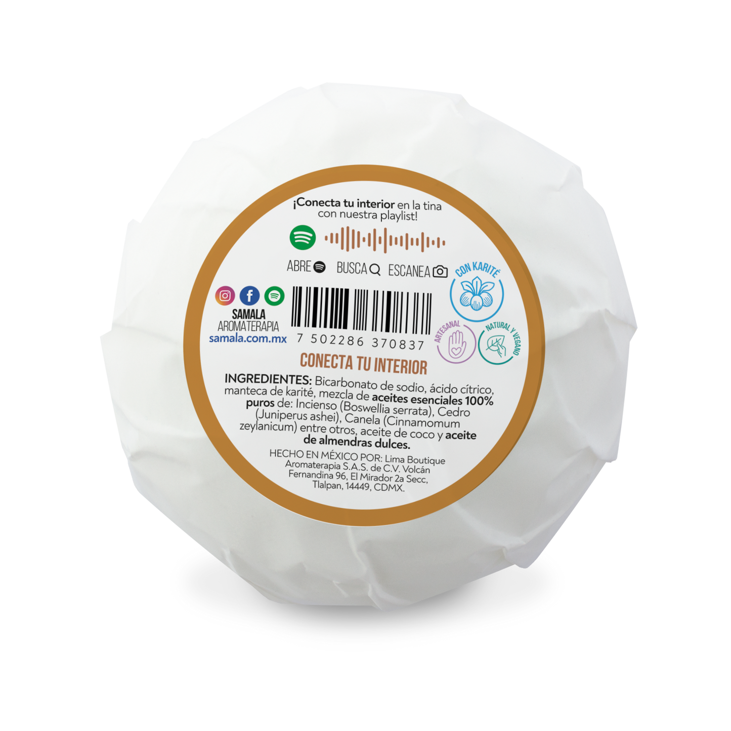 Bomba Efervescente de Baño Samala 120 g